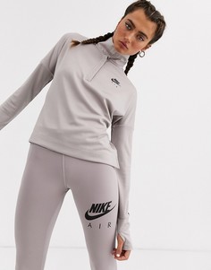 Серый топ с молнией Nike