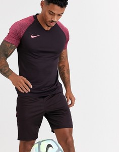 Бордовая футболка с контрастными рукавами Nike Football-Красный