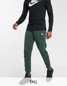Джоггеры цвета хаки с манжетами Nike Tall Club-Зеленый