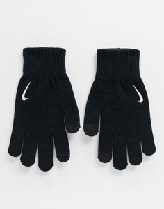 Черные трикотажные перчатки Nike Running-Черный