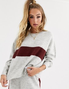 Премиум-свитер для дома с полосой ASOS DESIGN-Серый