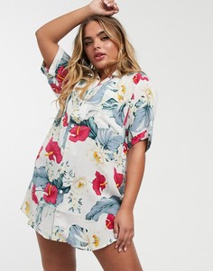 Oversize-рубашка с принтом ASOS DESIGN-Мульти