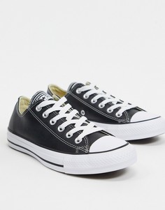Черные кожаные кеды Converse Chuck Taylor All Star Ox-Черный