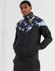 Олимпийка с цветочным принтом Puma-Черный