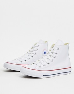 Высокие белые кожаные кеды Converse Chuck Taylor All Star-Белый