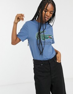 Футболка с логотипом в виде крокодила Lacoste-Синий