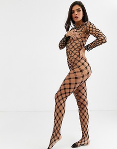 Черное сетчатое боди Ann Summers Birthday Suit-Черный