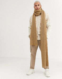 Вязаный oversize-шарф ASOS DESIGN-Коричневый