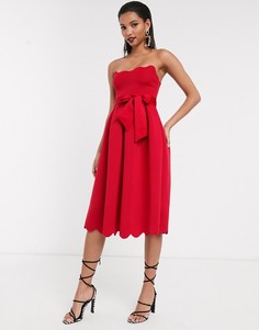 Платье бандо миди для выпускного ASOS DESIGN-Мульти