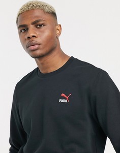 Черный свитшот с вышивкой Puma Classics