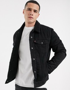 Черная джинсовая куртка с подкладкой из искусственного меха Levis type 3-Черный Levis®