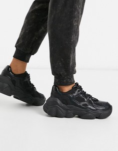 Черные кроссовки на массивной подошве Bershka-Черный