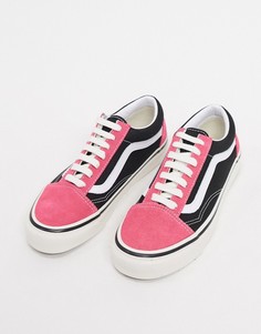Розовые кеды с черными вставками Vans Anaheim Old Skool 36 DX-Черный