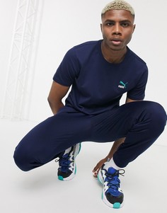 Темно-синяя футболка с вышивкой Puma Classics-Темно-синий