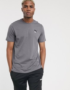 Серая футболка с вышивкой Puma Classics-Серый
