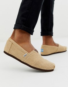 Светло-коричневые льняные эспадрильи Toms - alpargata-Рыжий