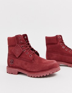 Темно-красные ботинки высотой 6 дюймов со шнуровкой Timberland-Красный