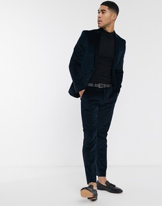 Синие вельветовые брюки скинни River Island-Синий