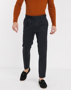 Темно-синие строгие брюки Topman-Темно-синий