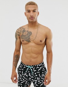 Короткие шорты для плавания в горошек с контрастным шнурком ASOS DESIGN-Мульти