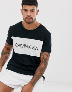Черная футболка колор блок с логотипом Calvin Klein-Черный