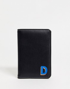 Черная обложка для паспорта из искусственной кожи с инициалом \"D\" ASOS DESIGN-Черный