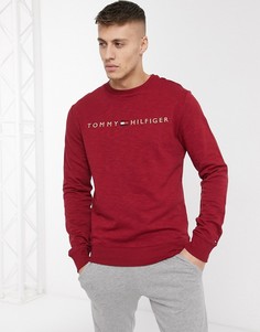 Красный свитшот для дома с логотипом на груди Tommy Hilfiger