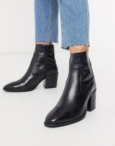 Черные ботинки на каблуке River Island-Черный