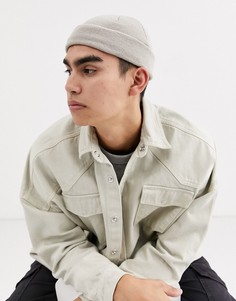 Светло-бежевая шапка-бини ASOS DESIGN-Бежевый