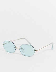Солнцезащитные очки мятно-зеленого цвета без оправы ASOS DESIGN-Зеленый