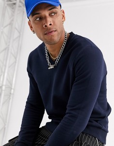 Темно-синий свитшот с V-образным вырезом ASOS DESIGN