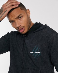 Худи с принтом Night Addict-Черный