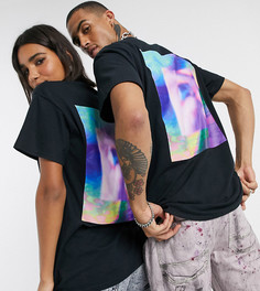 Черная футболка с абстрактным принтом Reclaimed Vintage Unisex-Черный