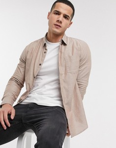 Коричневая оксфордская рубашка с длинными рукавами Burton Menswear-Коричневый