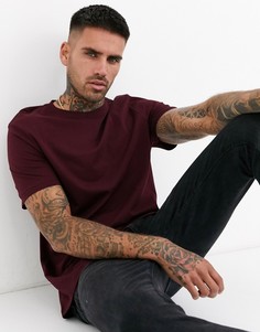 Бордовая футболка с круглым вырезом New Look-Красный