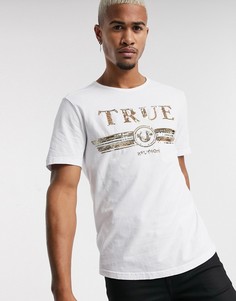 Белая футболка с логотипом из пайеток True Religion-Белый