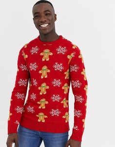 Джемпер с рисунком имбирного пряника Another Influence-Красный