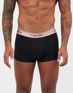 Черные боксеры-брифы с поясом с эффектом металлик Calvin Klein-Черный