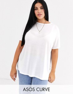 Белая футболка из лиоцелла ASOS DESIGN Curve-Белый