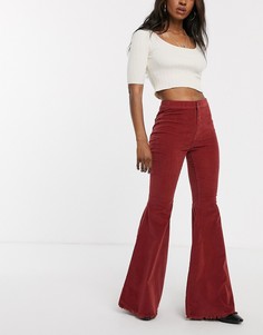 Вельветовые брюки-клеш Free People-Коричневый