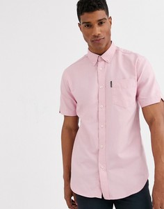 Однотонная оксфордская рубашка с короткими рукавами Ben Sherman-Розовый