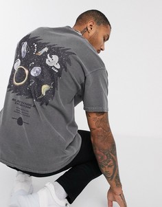 Oversize-футболка с принтом Reclaimed Vintage-Серый