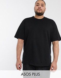 Плотная черная свободная футболка ASOS WHITE Plus-Черный