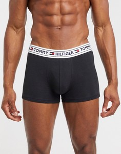 Черные боксеры-брифы с белым поясом Tommy Hilfiger authentic-Черный
