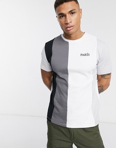 Футболка колор блок с принтом \"Paris\" River Island-Белый