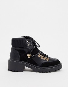 Черные походные ботинки на шнуровке River Island-Черный