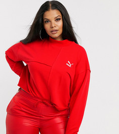 Красный свитшот с необработанными краями Puma Plus