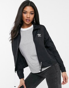 Черная спортивная куртка из жатого материала adidas Originals-Черный