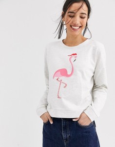 Новогодний джемпер с фламинго Only-Серый