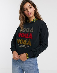 Свитшот с надписью \"voila\" Maison Scotch-Черный